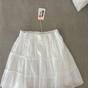 White Tiered Circle Skirt - Unbranded